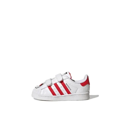Adidas Originals SUPERSTAR CF Устойчивая к истиранию Низкая Обувь для малышей Белый Красный Infant And Toddler