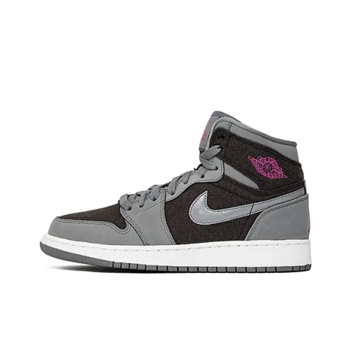 Jordan Air Jordan 1 Ретро Высокий Прохладный GREY Vivid Розовый Высокий Топ Детские Баскетбольные Кроссовки Серый Черный Подростковые