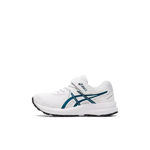Asics Гель Contend 7 Low Топ Детские беговые кроссовки Белый Синий Дети 3-7 лет