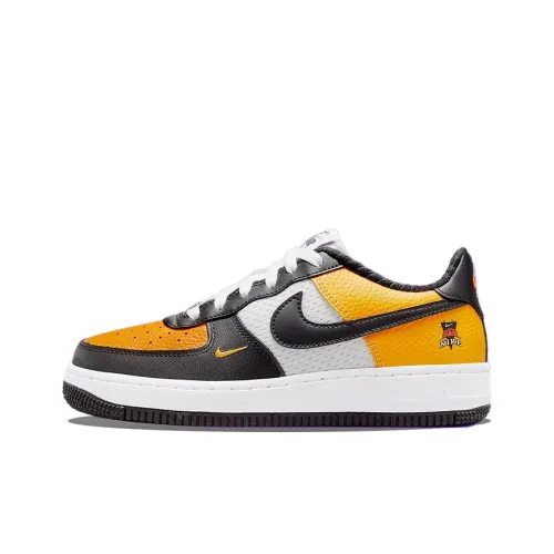 Nike Air Force 1 Low Топ Детские Скейтбординги Черный Белый Желтый