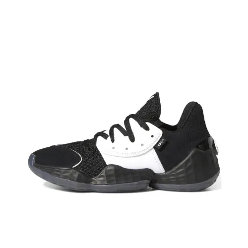 Adidas Harden Vol. 4 J Low Баскетбольные кроссовки Топ Черный Белый Подростки