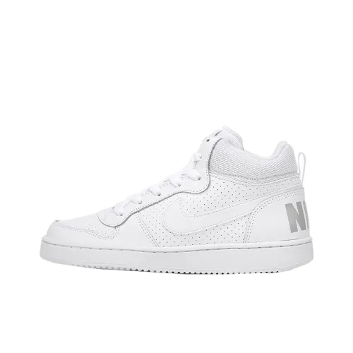 Nike Court Borough Коллекция MID Устойчивый к истиранию MID Топ Детские Скейтбординги Чисто белый