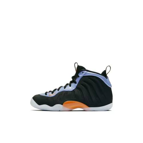 Nike Foamposite One Slip-Resistant Амортизация Высокий Топ Детские Баскетбольные Кроссовки Синий Черный