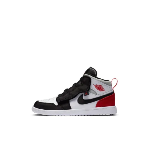 Jordan Air Jordan 1 MID Alt MID Топ Винтажные баскетбольные кроссовки Черный белый красный Дети Возраст 3-7 лет