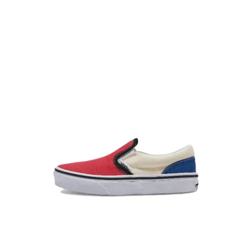 Vans Slip On Series Детские Скейтбординги Низкие Топы Белый Красный Kids