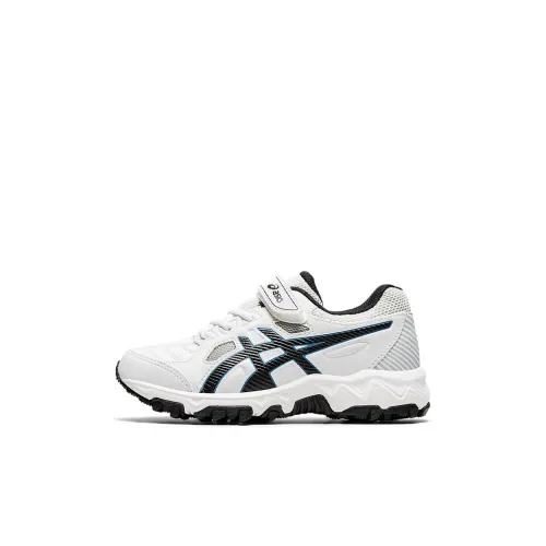 Asics Гель Trigger 12 Устойчивый к абразиву Дышащий Низкий Топ Детская Беговая Обувь Белый Черный Для детей 3-7 лет