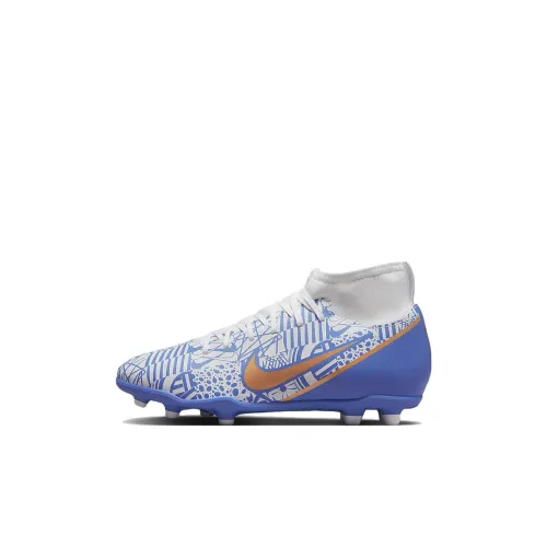 nike Mercurial Superfly 9 Assassin 15 Клуб CR7 Anti KICK Покрытие MID Топ Детские футбольные бутсы Сине-белый Детский