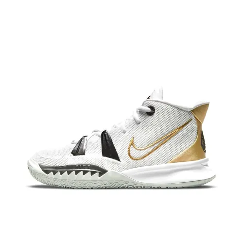 Nike Kyrie 7 Irving 7 Finals MID Топ Детские Баскетбольные Кроссовки Белый Золото