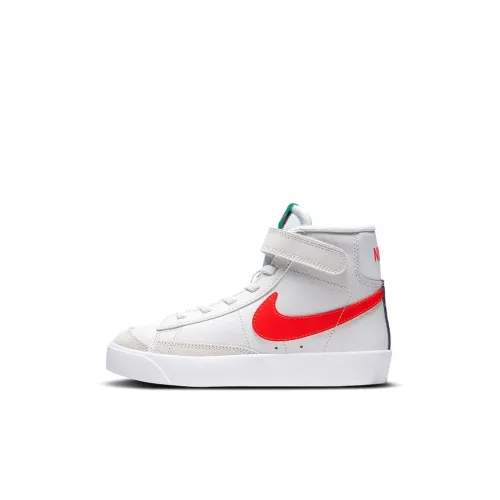 nike Blazer Mid Топ Детские Скейтбординги Бежевый Белый Красный Дети Возраст 3-7 Лет