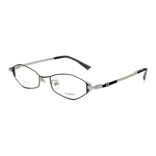 PORTS Титан Нерегулярная форма Оправы для очков Женские Черный