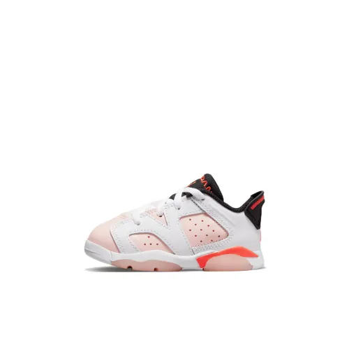 Jordan Air Jordan 6 Low Топ Винтажные Баскетбольные Кроссовки Бело-розовые для Малышей и Детей
