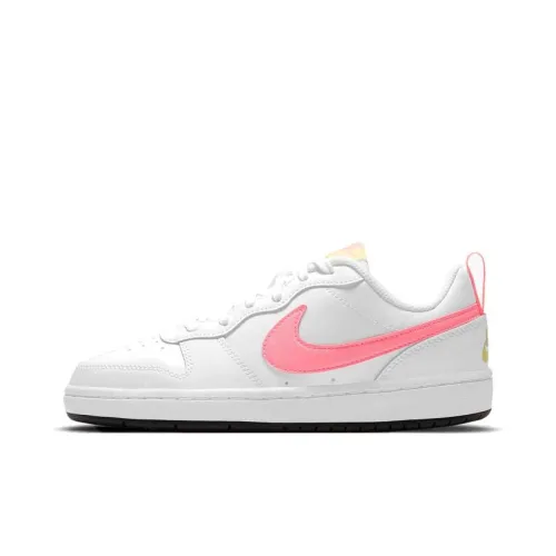 Nike Court Borough Low 2 Slip Resistant Abrasion Resistant Low Топ Детские Скейтбординги Розово-белый
