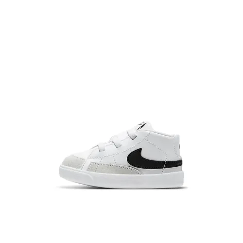 nike Blazer Slip-resistant Abrasion-resistant MID Топ Обувь для малышей Белый Черный Infant и Toddler