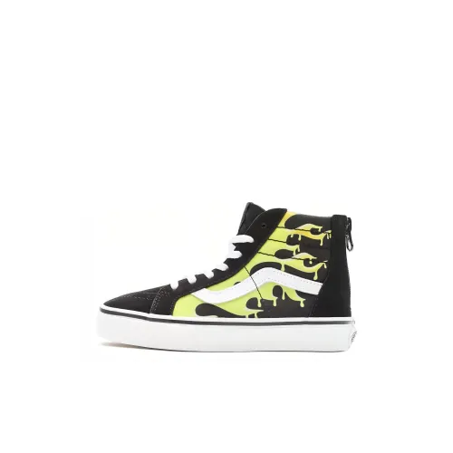 Vans SK8 High Топ Детские Скейтбординги Черно-зеленый для детей 3-7 лет