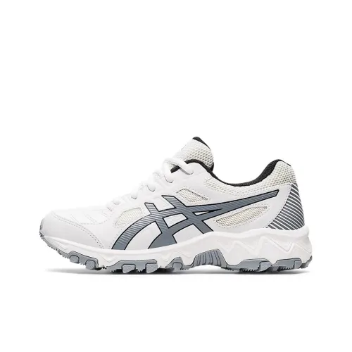 Asics Гель Trigger 12 Устойчивый к абразиву Дышащий Легкий Низкий Топ Детская Беговая Обувь Белый Серый Подростки