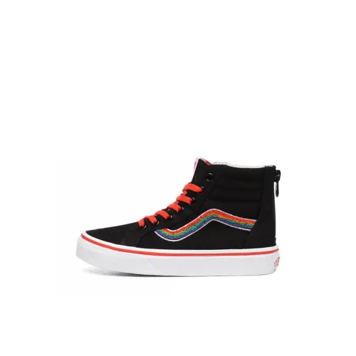 Vans SK8 Zip High Топ Детские Скейтбординги Черная Радуга для Дети Возрастом 3-7 Лет
