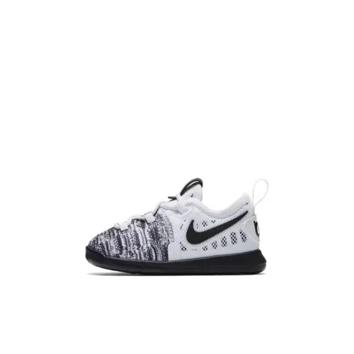 Nike KD 9 Амортизация Износостойкая Низкая Обувь для малышей Черный Белый Для младенцев и малышей