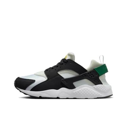 nike Huarache Run Slip-Resistant Shock Absorbers Низкий Топ Детские Беговые Кроссовки Черный Зеленый Подростки