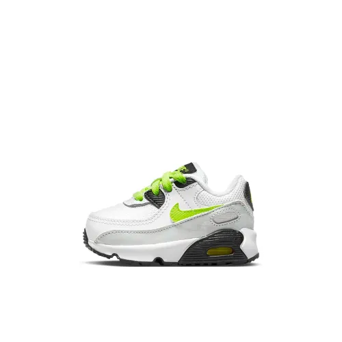 Nike Air Max 90 Дышащий и Легкий Низкий Топ Обувь для малышей Белый Зеленый Черный Многоцветный Для младенцев и малышей