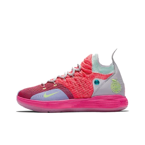 Nike KD 11 EYBL Устойчивые к истиранию MID Баскетбольные кроссовки для игры Ледяной розовый Подростки