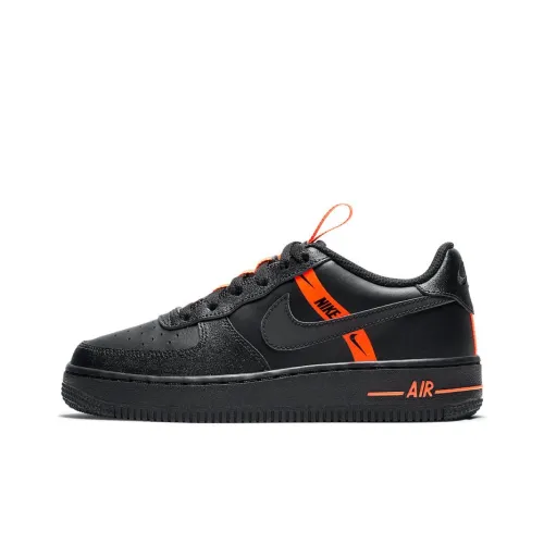 Nike Air Force 1 WILD Low Топ Детские Скейтбординги Черный Оранжевый