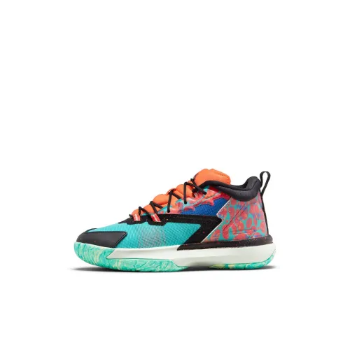 Джордан Zion 1 Zion MID Топ Баскетбольные кроссовки для игры Оранжевый Зеленый Дети 3-7 лет