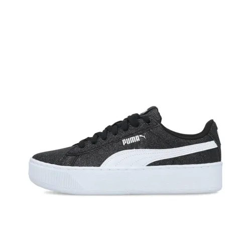 PUMA Vikky Platform Glitz Low Топ Детские Скейтбординги Черный Белый Подростки