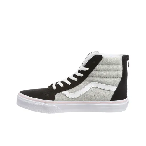 Vans SK8 High Топ Детские Скейтбординги Черный Серый Пэчворк Подростки