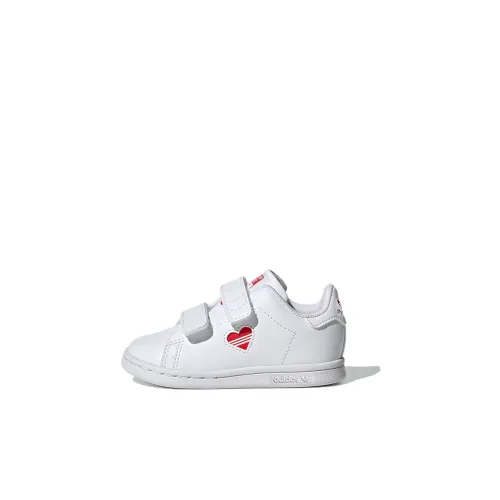 Adidas Originals Stan Smith Low Топ Обувь для малышей Белый Красный Infant Wa Toddler