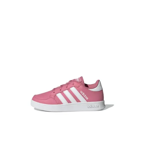 Adidas Neo Breaknet Slip Resistant Abrasion Resistant Низкий Топ Детские Скейтбординги Розовый Белый Детский