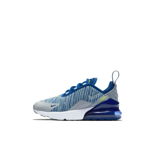 Nike Air Max 270 Износостойкие и Легкие Детские Лайфстайл Обувь Синий Серый для Детей Возрастом 3-7 Лет
