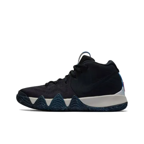 nike Kyrie 4 N7 Release Свидание Kyrie 4 Нелипкий Легкий MID Топ Детские Баскетбольные кроссовки Черный Подростки