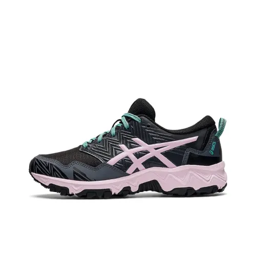 Asics Гель FujiTrabuco 8 Low Топ Детские беговые кроссовки Черный Розовый Зеленый Подростки