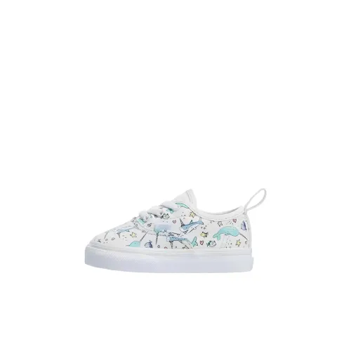 Vans Аутентичный Амортизация Устойчивый к истиранию Дышащий Низкий Верх Обувь для малышей Белый Синий Младенец и Малыш