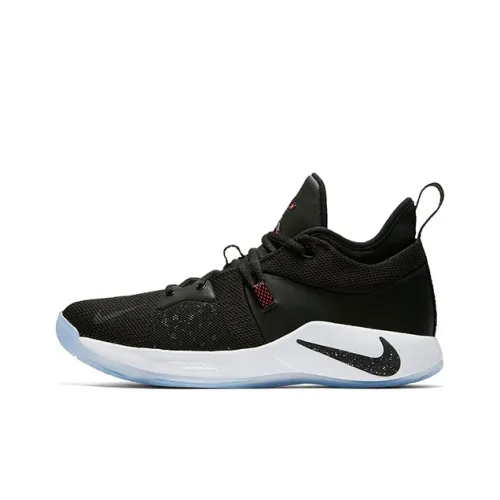 Nike PG 2 Slip-Resistant Low Top Детские Баскетбольные Кроссовки Черный Белый Подростки