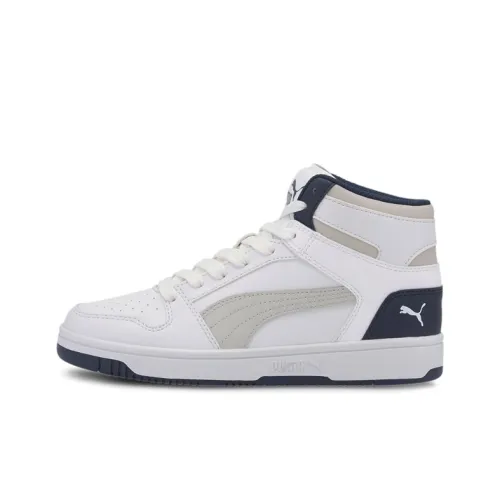 PUMA Rebound Layup SL High Топ Баскетбольные кроссовки Белый Серый Подростки