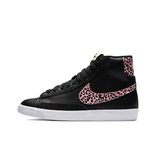 Nike Blazer Mid Топ Детские Скейтбординги Черно-розовый Подростки