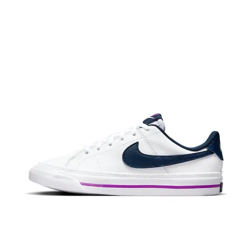 Nike Court Legacy Износостойкий Дышащий Низкий Топ Детские Скейтбординг Белый Фиолетовый Подростки