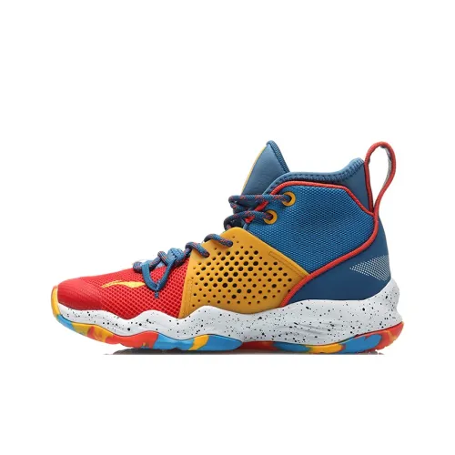 LINING YOUNG SONIC 8 Высокие Баскетбольные Кроссовки Красные Оранжевые Синие Подростки