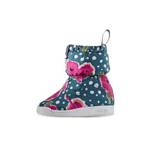 Adidas Originals Slipon Boot Термическая высокая обувь для малышей синяя и розовая для младенцев и малышей