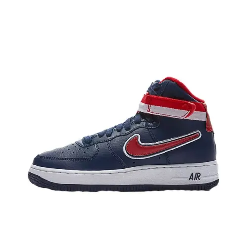 Nike Air FORCE 1 Knicks High Топ Детские Скейтбординги Красный синий Подростки