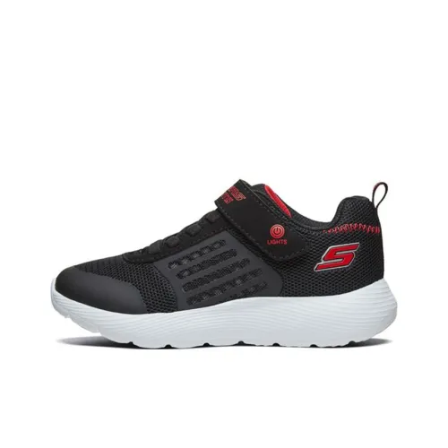 Skechers DYNA Lights Low Топ Детские беговые кроссовки Черный Красный Подростки