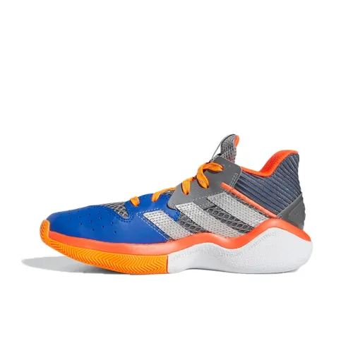 Adidas Harden Stepback 1 Дышащие Низкие Баскетбольные Кроссовки Синие Оранжевые Серые Для Подростков
