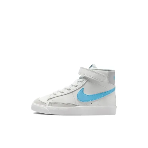 Nike Blazer '77 Амортизация Износостойкий MID Топ Детские Скейтбординги Белый Синий Дети Возраст 3-7 Лет