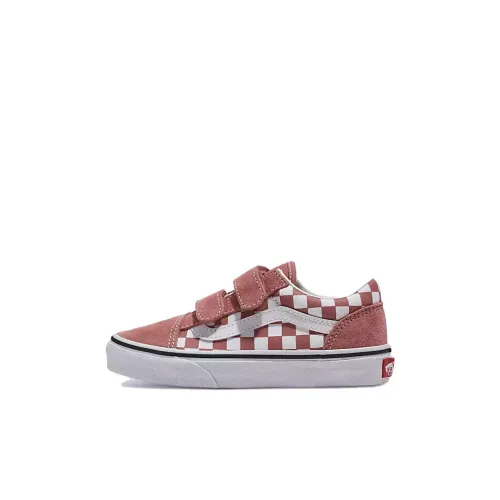 Vans Детские Скейтбординги Низкие Топы Красный Белый Для Детей Дошкольного Возраста