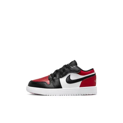 Jordan Air Jordan 1 Low Топ Винтажные баскетбольные кроссовки Bred Toe для детей 3-7 лет