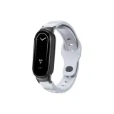 Премиум с рельефом, силиконовый ремешок - голубо-серый