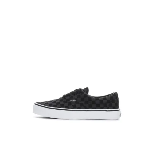 Vans Era Низкий Топ Детские Скейтбординги Серый Черный Шахматный Узор Дети Возраст 3-7 Лет