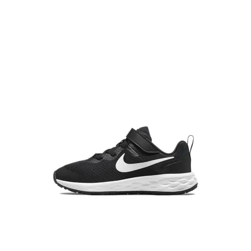 nike REVOLUTION 6 Low Топ Детские беговые кроссовки Черный белый для детей 3-7 лет