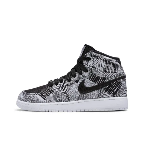 Jordan Air Jordan 1 Ретро BHM High Топ Детские Баскетбольные Кроссовки Черные Выпуск 2015 года Подростки